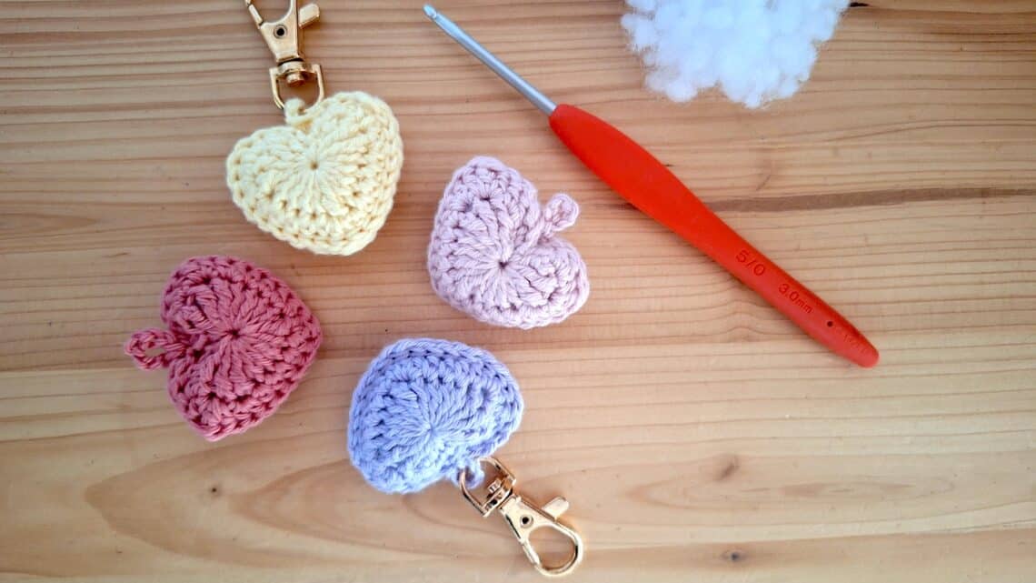 tuto porte-clé coeur crochet